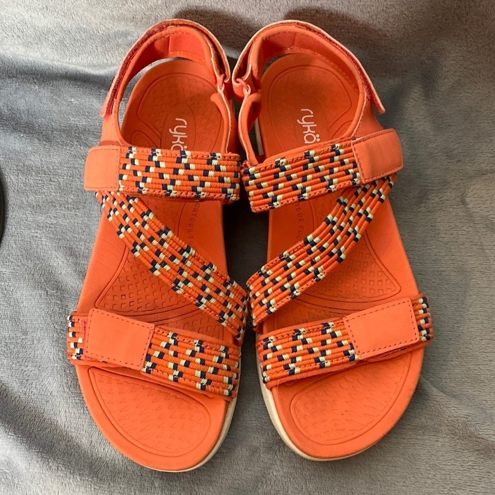 Ryka Rowana Sport Sandals Living Coral Elastic Strap Comfort Size 9.5 - Picture 2 of 8